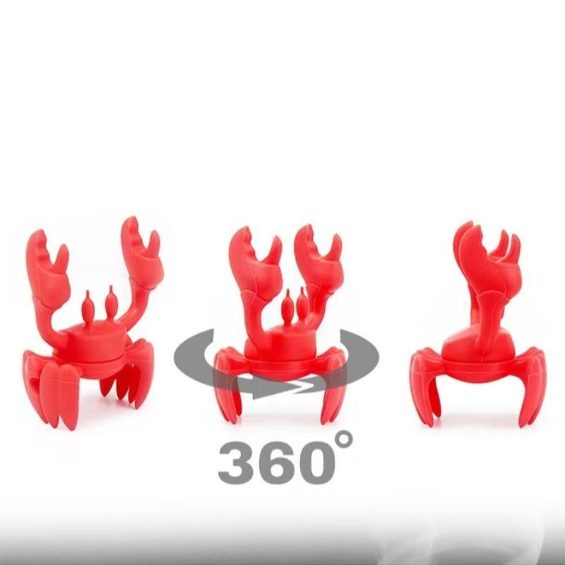 🦀✨MCOIKY®Cute Crab Silicone Utensil Rest & Pot Clip - 2-in-1 Heat Resistant Spoon Holder & Steam Releaser | BPA-Free Fun Kitchen Gadgets