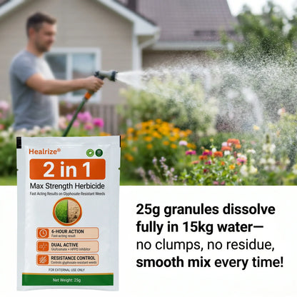 Healrize® 2-𝖎𝖓-1 Max Strength Herbicide: Fast Acting Results on Glyphosate-Resistant Weeds（UK）