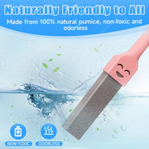 ✨🔥MCOIKY®Pumice Stone Toilet Bowl Cleaner with Ergonomic Long Handle | Hard Water Ring & Limescale Stain Remover for Bathroom, Sink, Tile, Bath-tub and BBQ Grill
