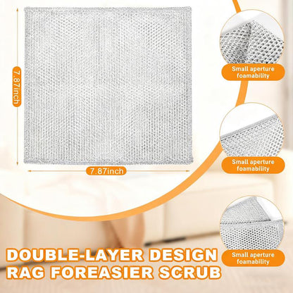 ✨🔥MCOIKY®Multipurpose Double-Layer Silver Dishcloth Set (5-Pack) | Heavy Duty Non-Scratch Scrubbing Cloths for Kitchen, Sinks & Pans, Eco-Friendly Reusable Cleaning Kit