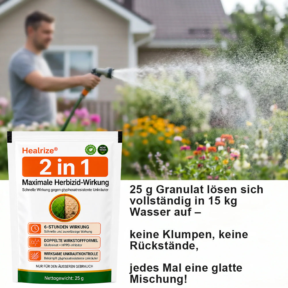 Healrize® 🍂2-𝖎𝖓-1 Maximale Herbizid-Wirkunge: Schnell wirkende Ergebnisse bei glyphosatresistenten Unkräutern
