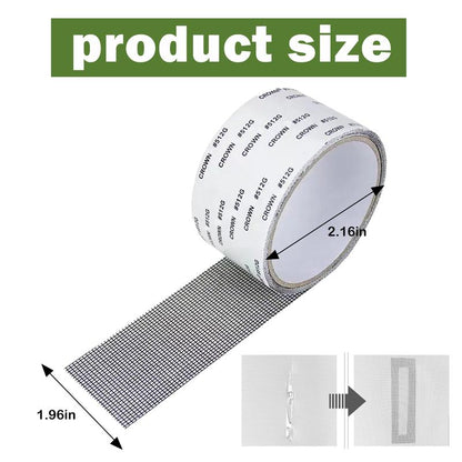 🔥Best Seller🔥MCOIKY®Anti-Bug Window Screen Repair Tape, Strong Adhesive Fiberglass Mesh Strip, Durable Patch to Keep Mosquitoes Out (2inch x 157.5inch)