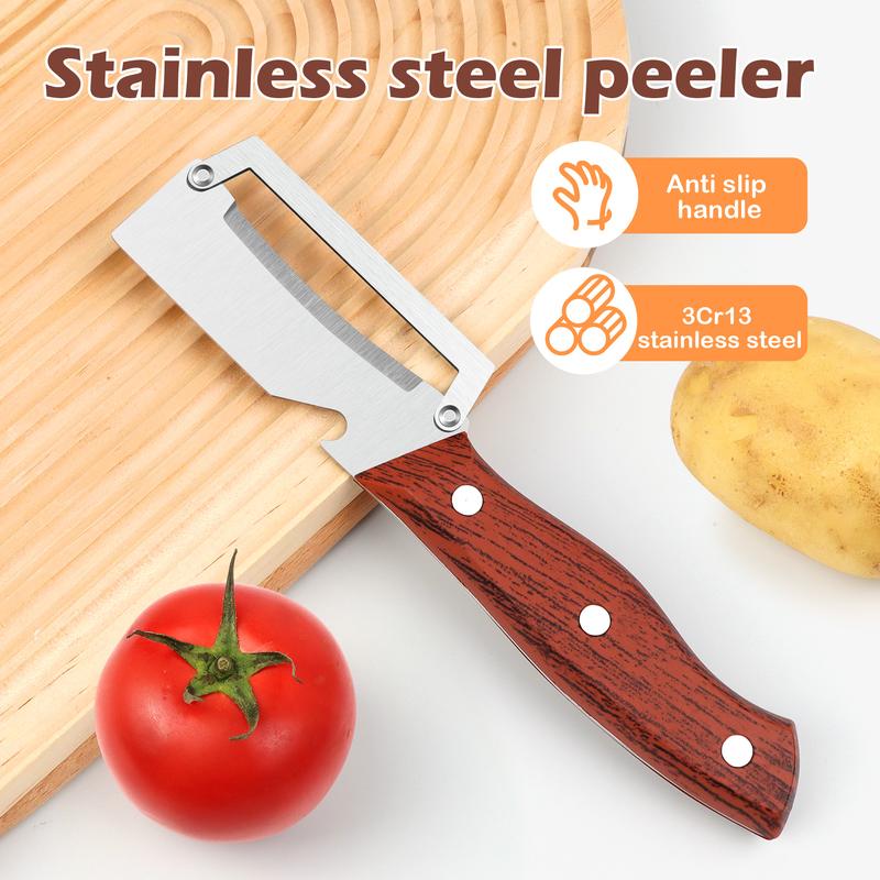 🔥MCOIKY®Effortless Premium 2-in-1 Fruit & Veggie Peeler with Bottle Opener - Ultra-Sharp Stainless Steel & Ergonomic Non-Slip Grip