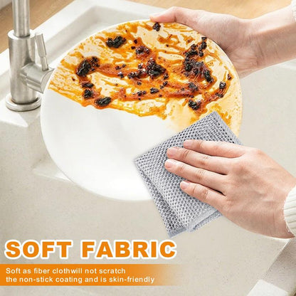 ✨🔥MCOIKY®Multipurpose Double-Layer Silver Dishcloth Set (5-Pack) | Heavy Duty Non-Scratch Scrubbing Cloths for Kitchen, Sinks & Pans, Eco-Friendly Reusable Cleaning Kit