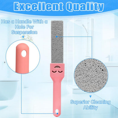 ✨🔥MCOIKY®Pumice Stone Toilet Bowl Cleaner with Ergonomic Long Handle | Hard Water Ring & Limescale Stain Remover for Bathroom, Sink, Tile, Bath-tub and BBQ Grill