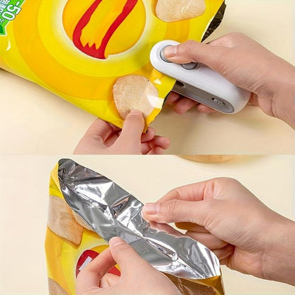 🔥🧲MCOIKY® 2-in-1 Mini Bag Sealer & Cutter | USB-C Rechargeable Portable Heat Sealer with Magnetic Base - Handheld Food Preserver 🍟
