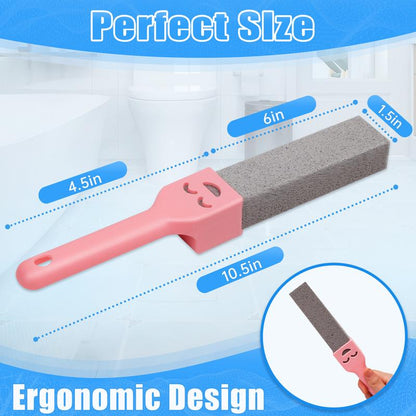 ✨🔥MCOIKY®Pumice Stone Toilet Bowl Cleaner with Ergonomic Long Handle | Hard Water Ring & Limescale Stain Remover for Bathroom, Sink, Tile, Bath-tub and BBQ Grill