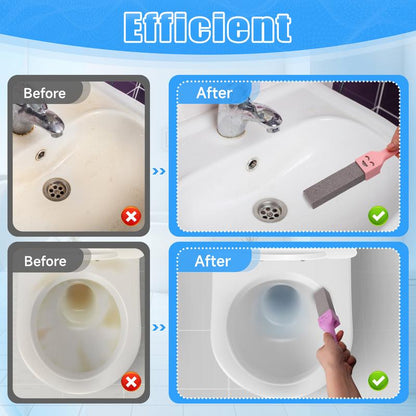 ✨🔥MCOIKY®Pumice Stone Toilet Bowl Cleaner with Ergonomic Long Handle | Hard Water Ring & Limescale Stain Remover for Bathroom, Sink, Tile, Bath-tub and BBQ Grill