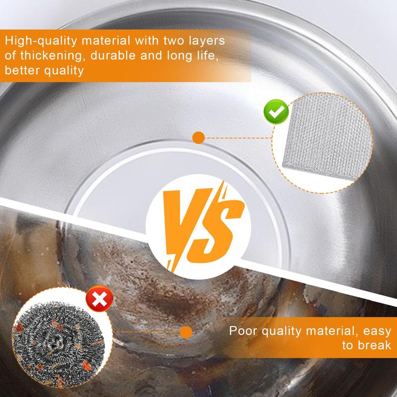 ✨🔥MCOIKY®Multipurpose Double-Layer Silver Dishcloth Set (5-Pack) | Heavy Duty Non-Scratch Scrubbing Cloths for Kitchen, Sinks & Pans, Eco-Friendly Reusable Cleaning Kit