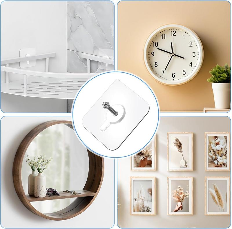 🛠️🔥MCOIKY®Damage-Free Self-Adhesive Picture Hooks 20 Pcs(Buy 10 Get 10 Free) | Heavy-Duty, No-Drill Waterproof Wall Hangers for Home Organization & Decor