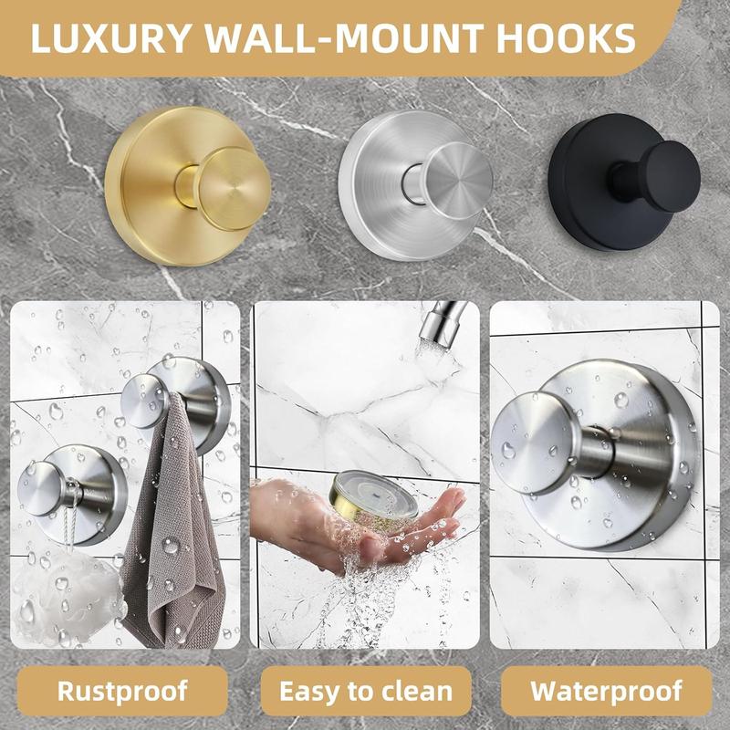 ✨MCOIKY®Heavy Duty Vacuum Suction Cup Hooks | No-Drill Waterproof 304 Stainless Steel Towel Hooks for Bathroom, Shower Glass, Kitchen & Wreaths