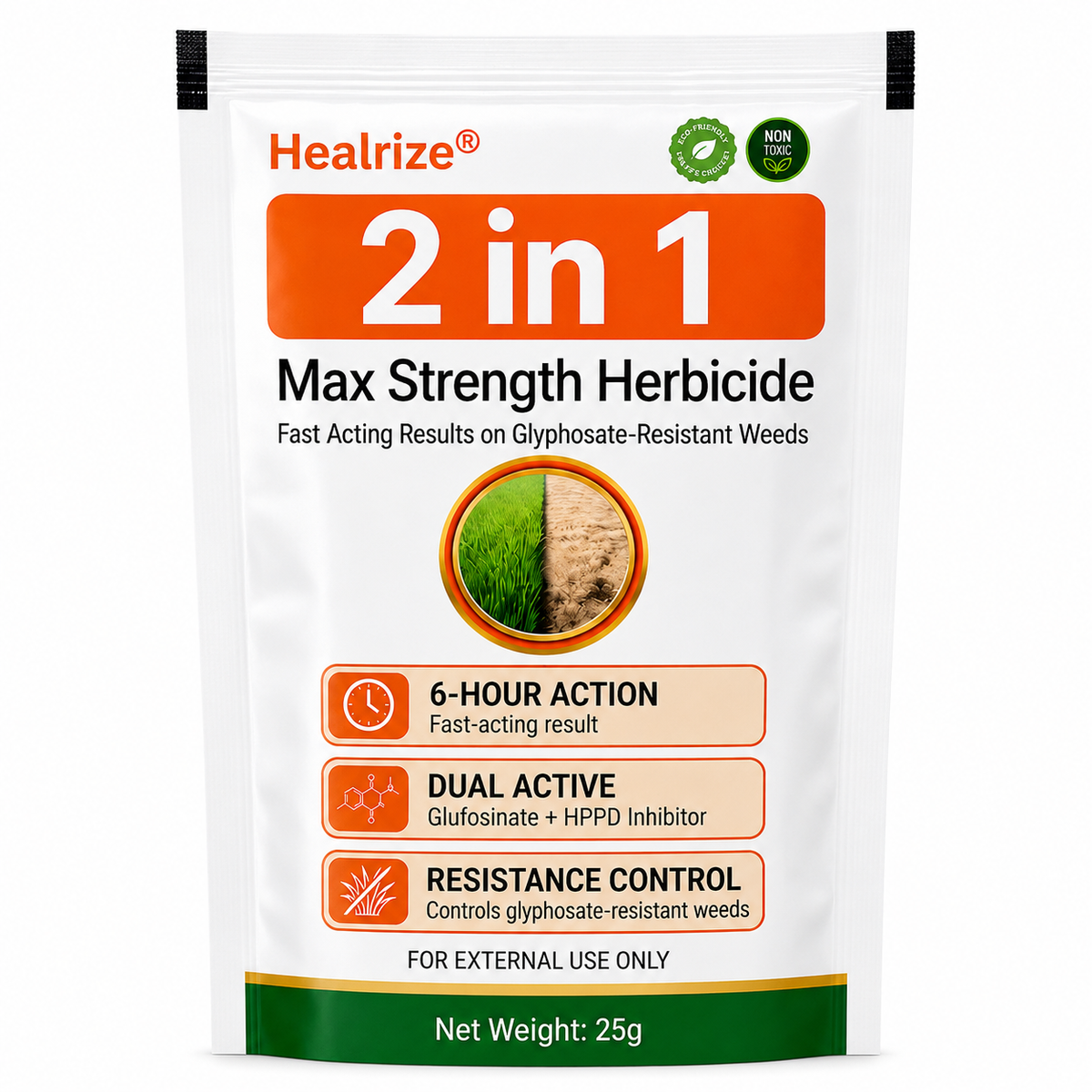 Healrize® 2-𝖎𝖓-1 Max Strength Herbicide: Fast Acting Results on Glyphosate-Resistant Weeds（UK）